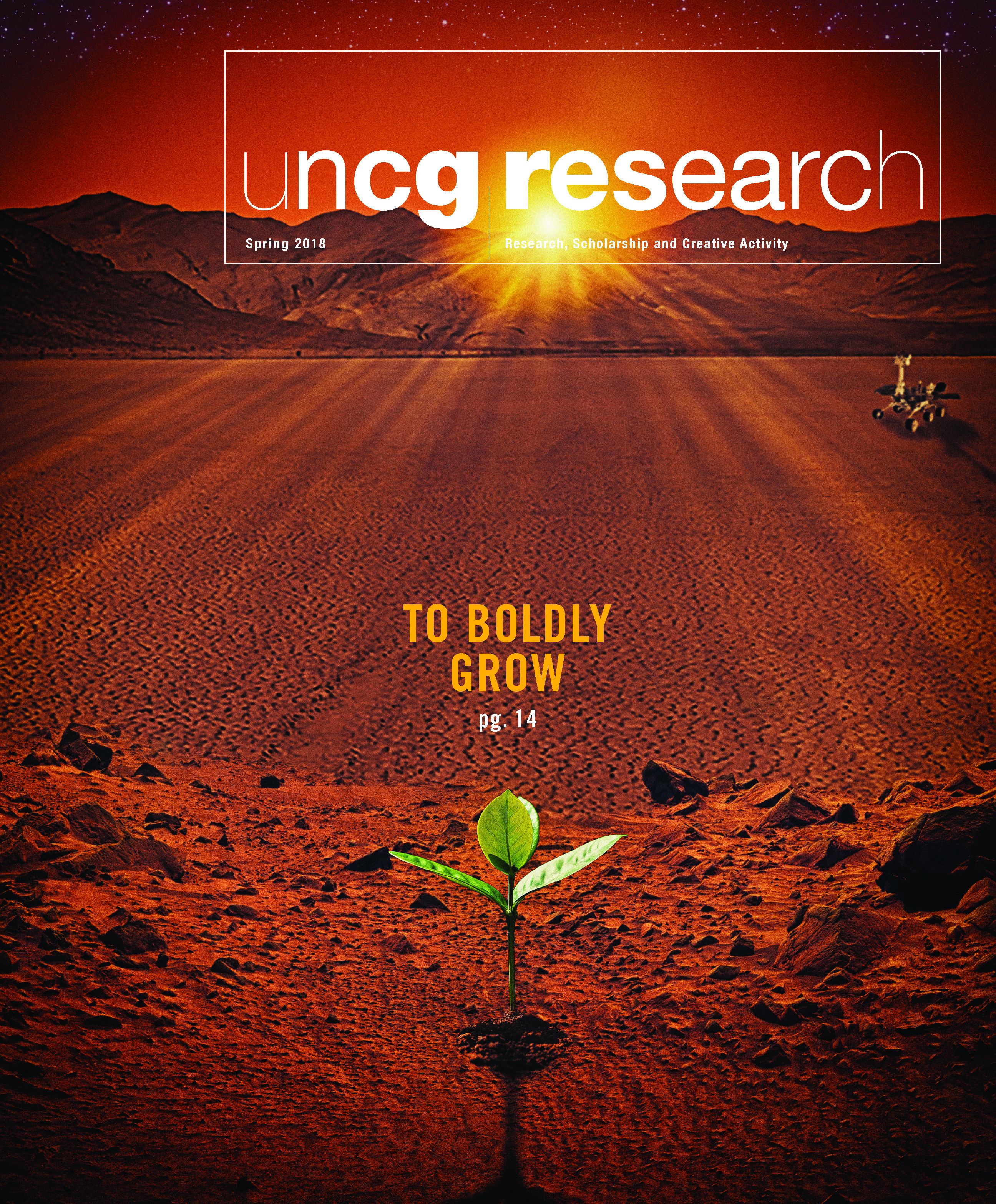 Cover of UNCG's Spring 2018 Research Magazine