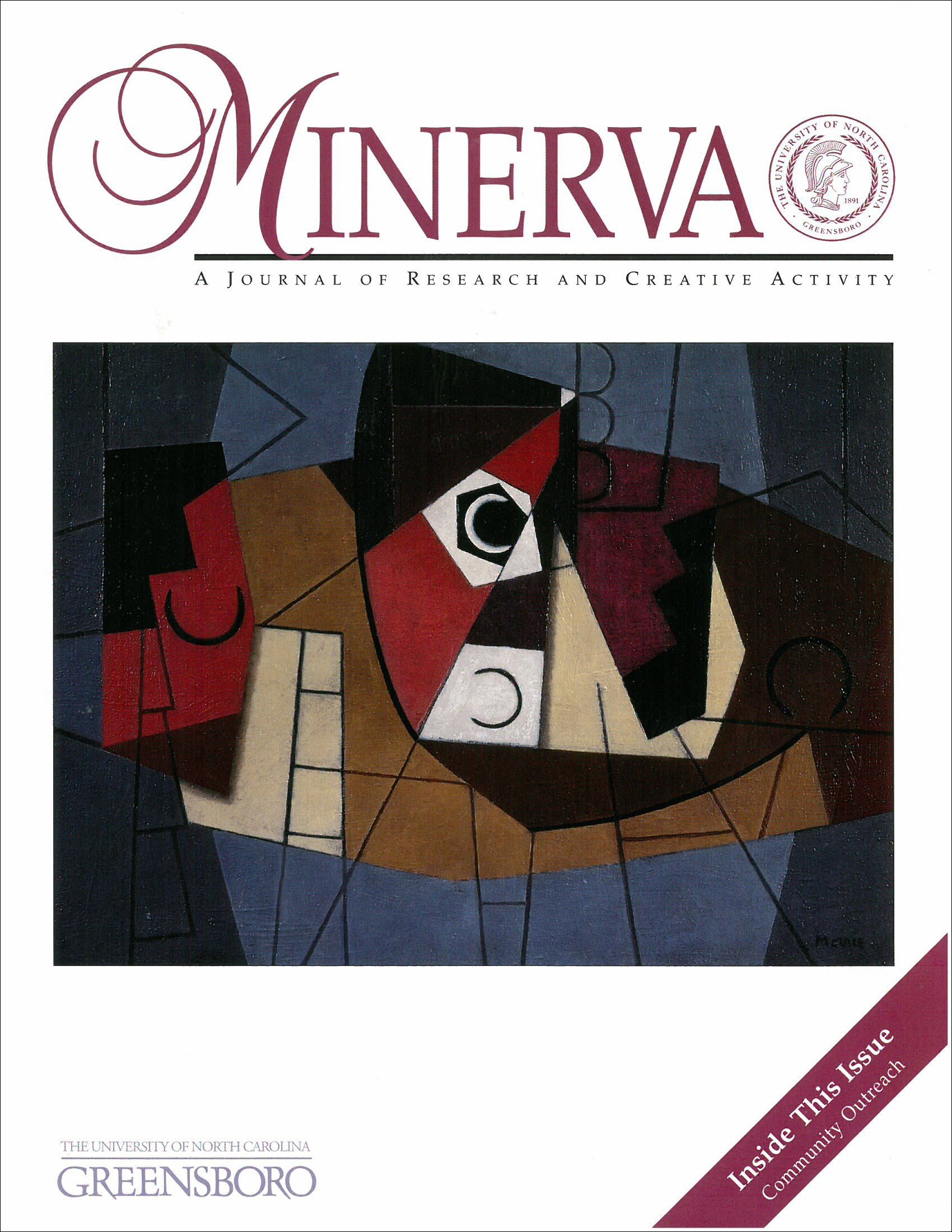 Cover of UNCG's Minerva Winter 2001 issue