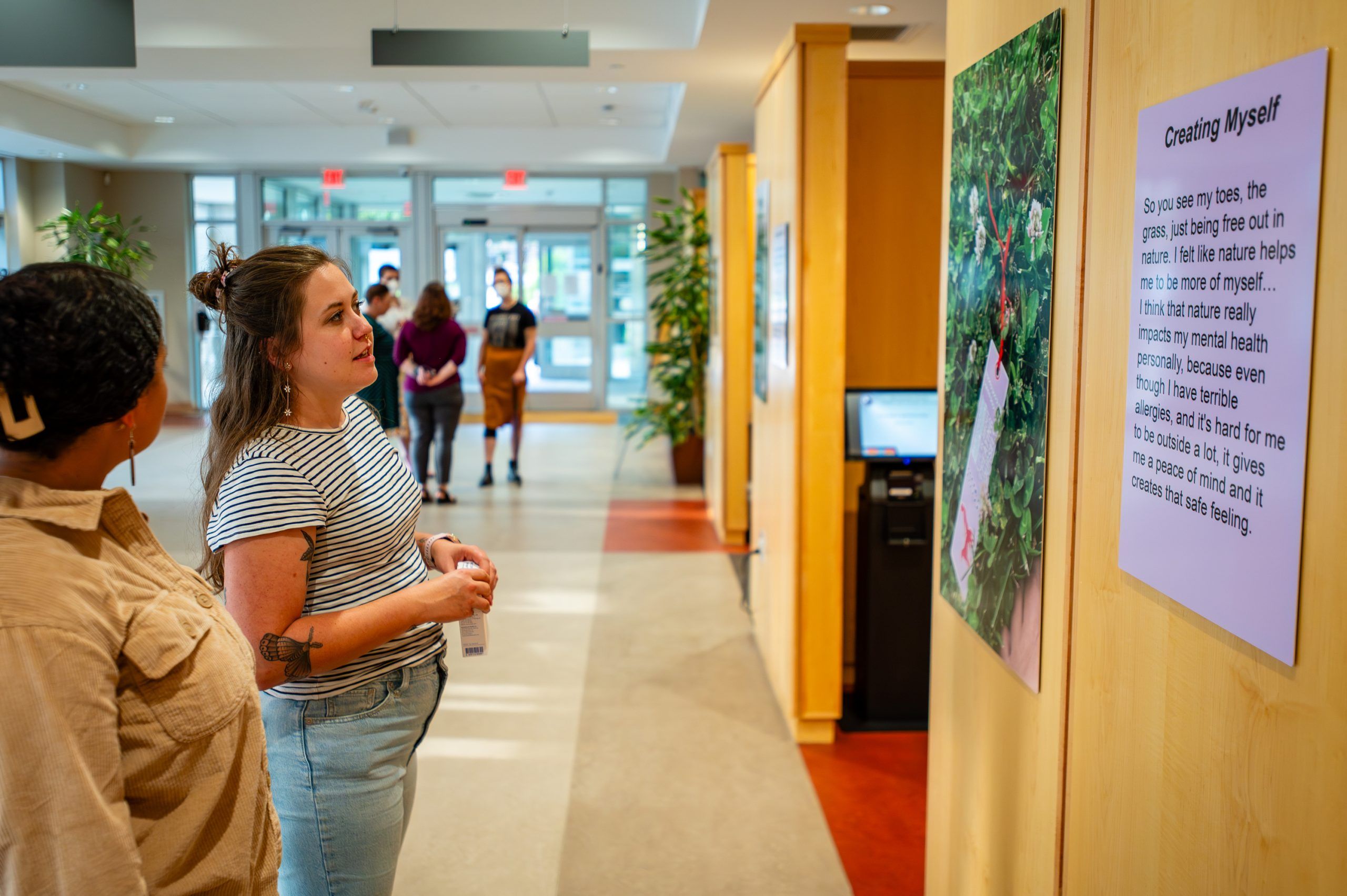 Students at the exhibit opening