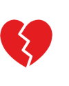Clipart of red broken heart