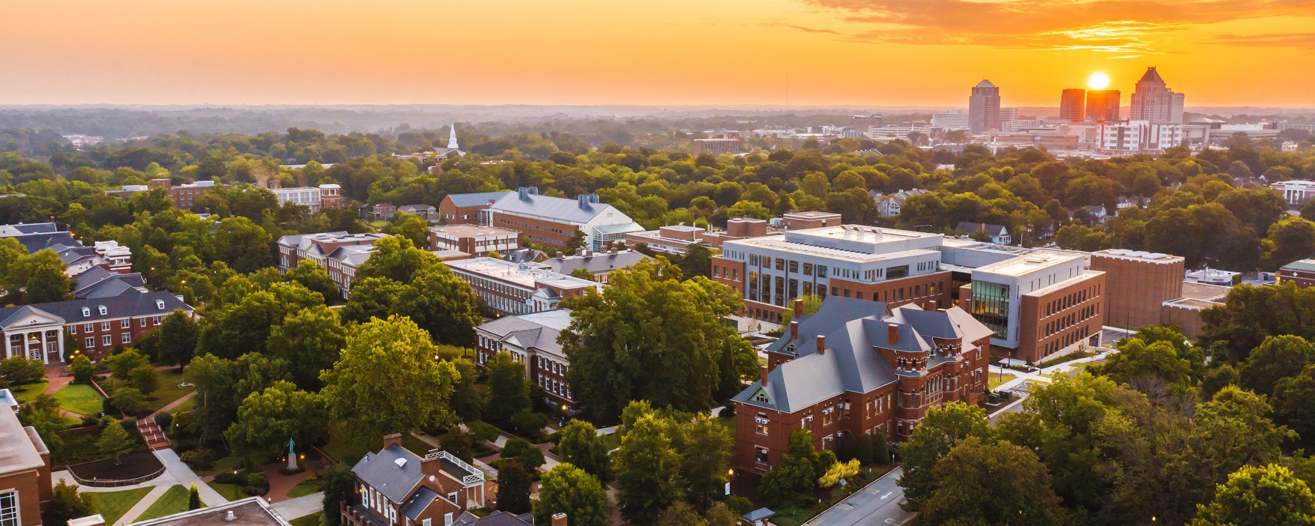Aerial view of UNCG's campus