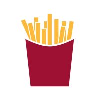 Clipart of fries in a red container