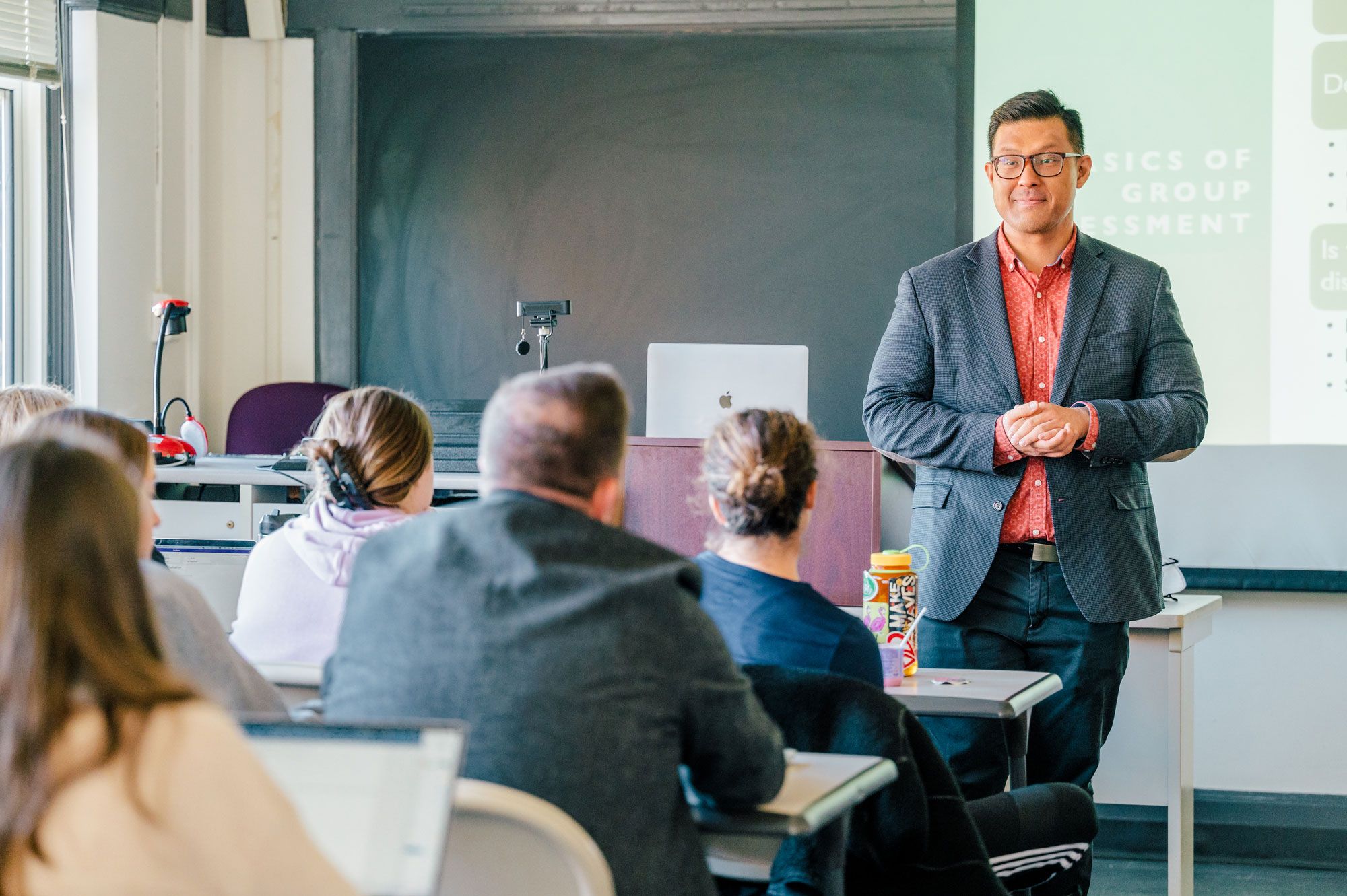 A counseling professor teaching