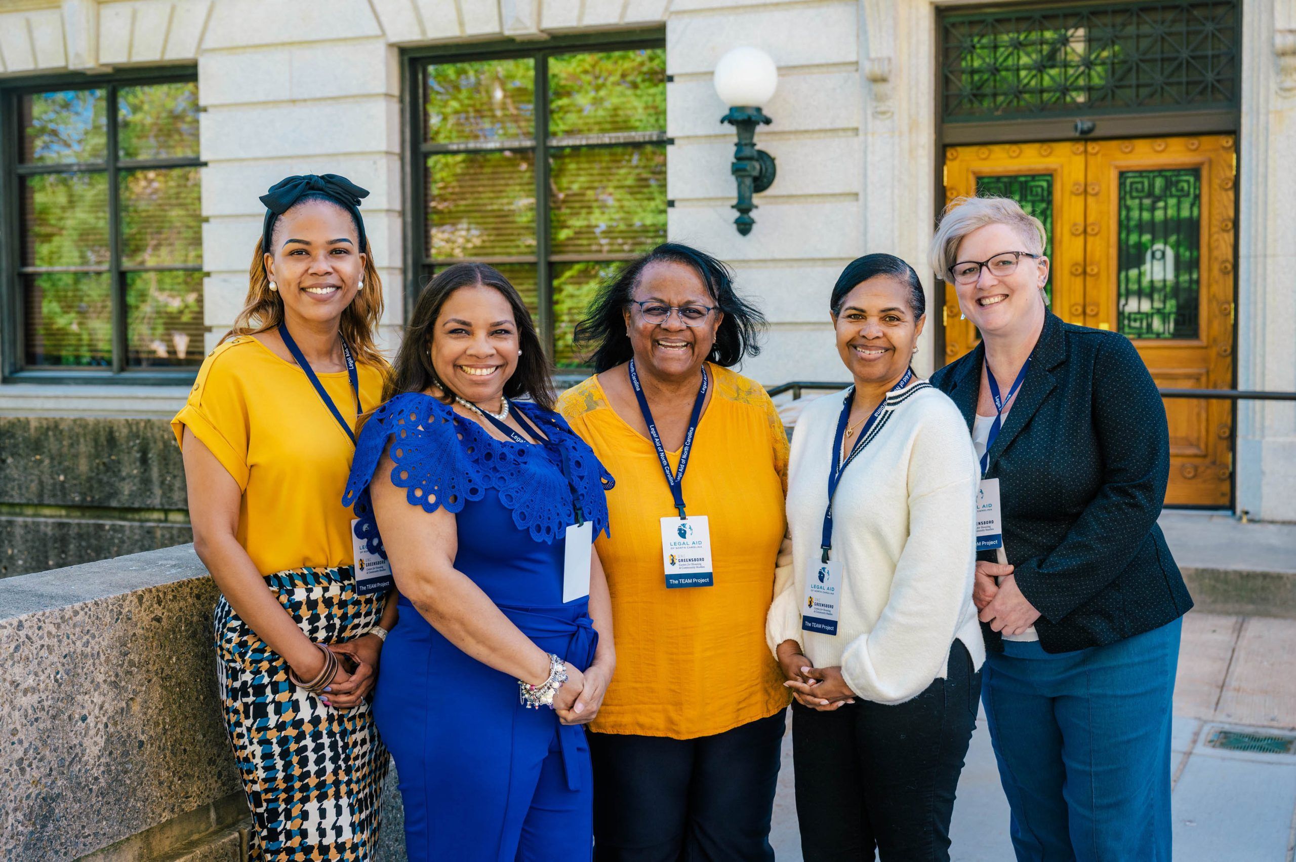 CHCS and Legal Aid teams stand outside the Guilford County Courthouse