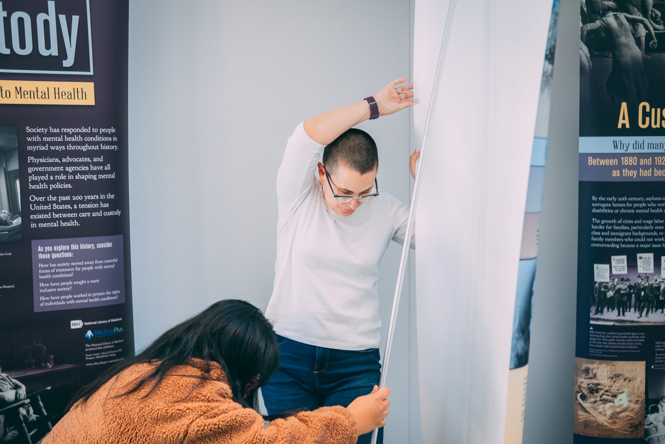 Parsons and grad student put the display together