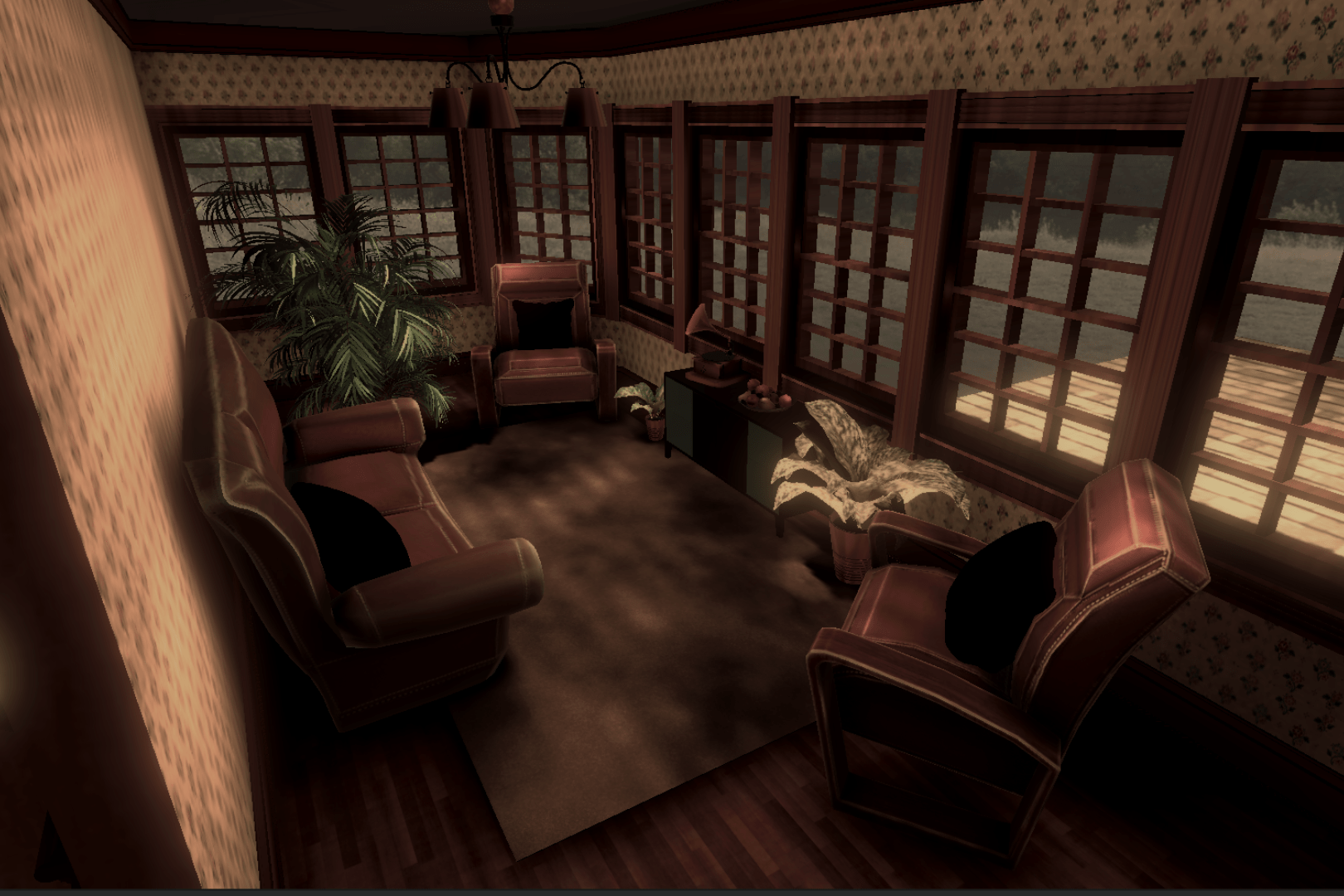 A VR version of a sitting room in the Magnolia House.