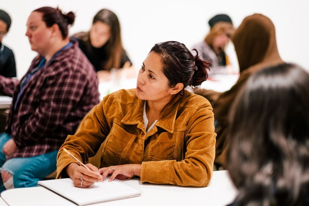 A student studying Disney animation