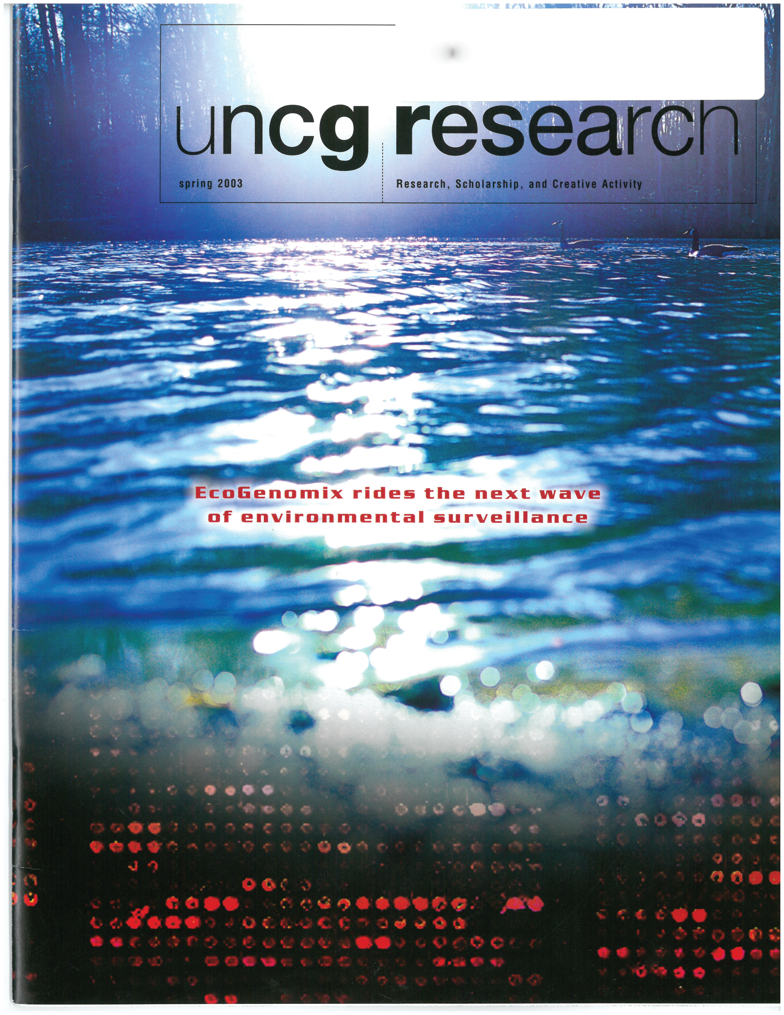 Cover of UNCG's Spring 2003 Research Magazine