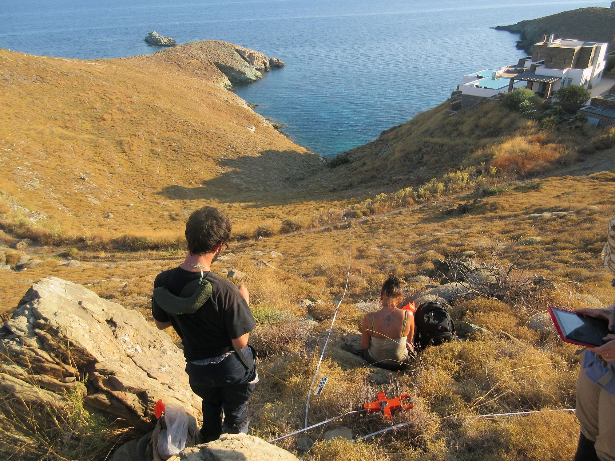 Students at an archaelogical school in Greece