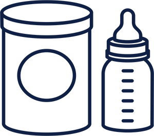 illustration of a formula container and bottle